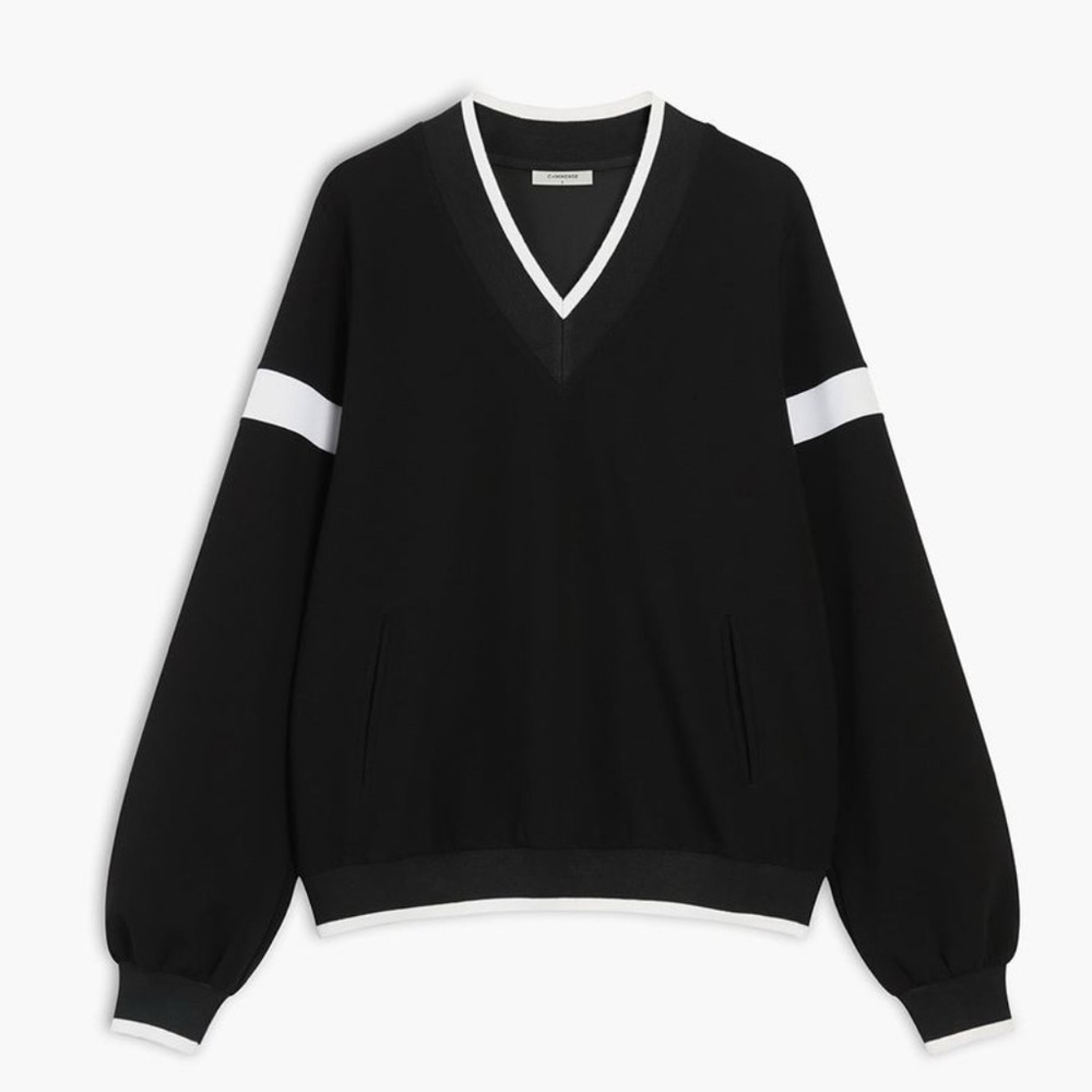 Brand New Black & White contrast trim sweatshirt